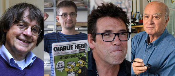 Cabu, Charb, Wolinski y Tignous